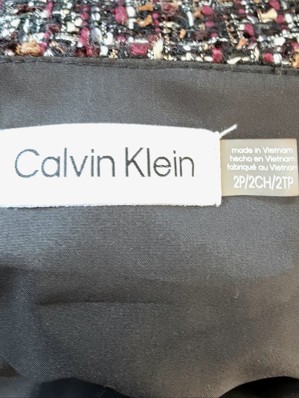 Calvin Klein NWT Petite Tweed Pencil Skirt 2P Black Multi - Picture 5 of 7